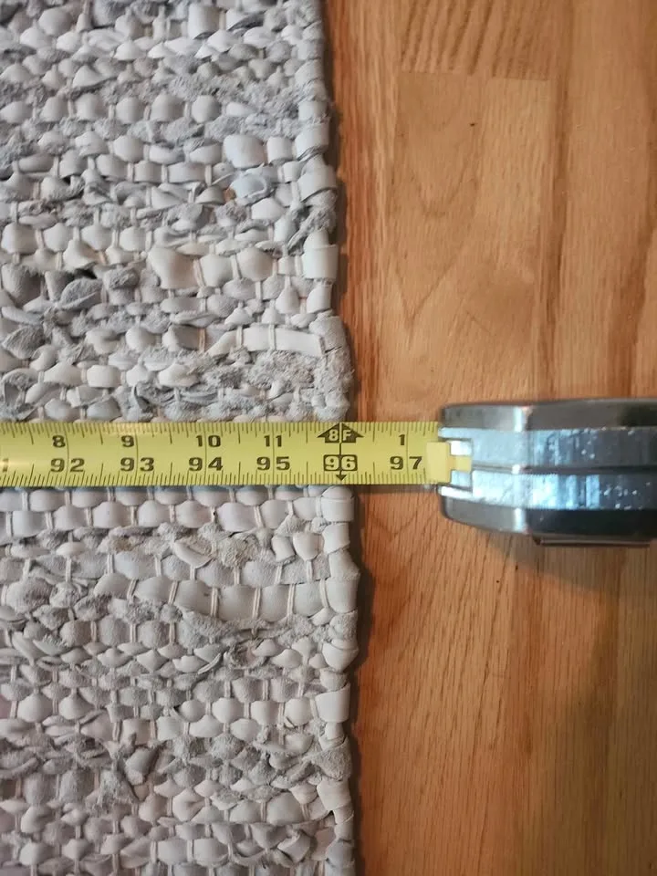 White Leather Woven Area Rug image indicator(5)