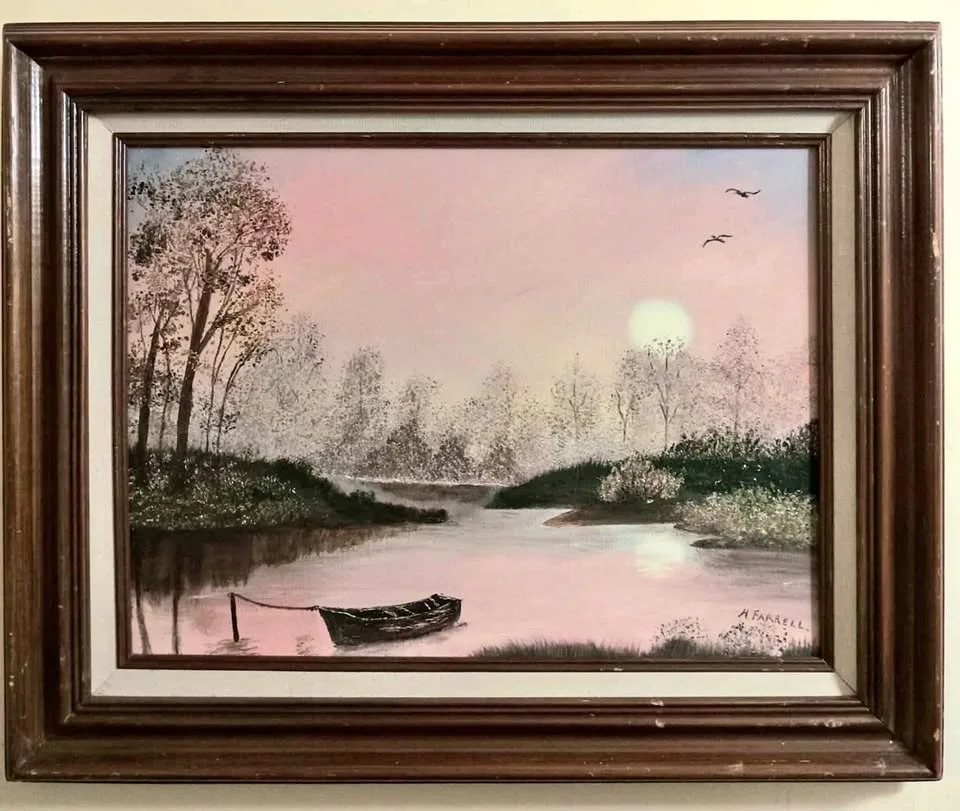 Signed Antique Original Oil Painting thumbnail