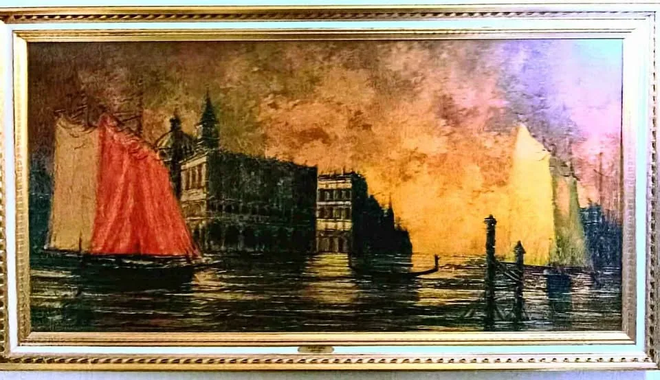 Antique Wall Art In A Gold Coloured Ornate Frame thumbnail