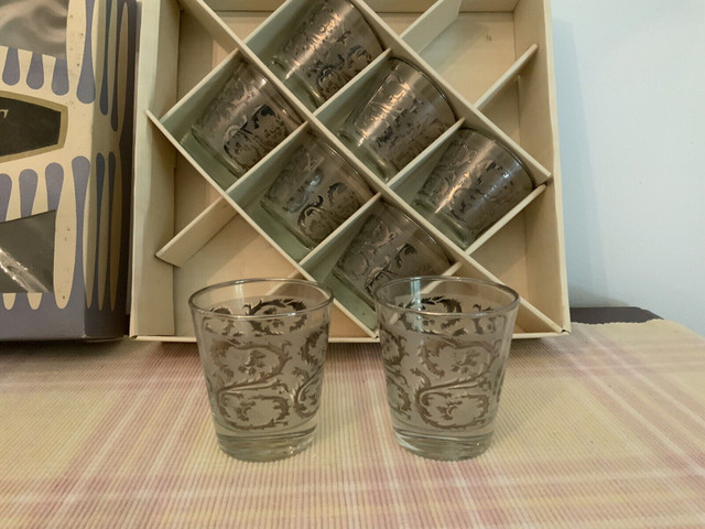 Vintage Dominion Glass Silver Frosted Set of 8 Glasses - photo 2