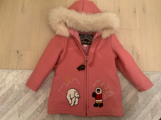 Vintage Girls Pink Wool PARKA NORTHERN SUN Canada Size 6
