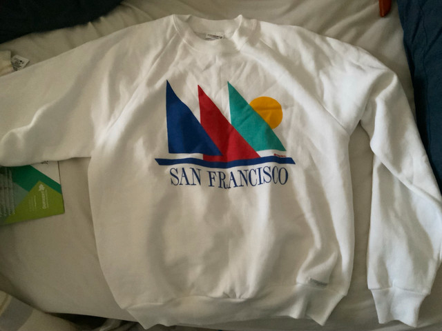 Vintage 80s San Francisco White Sweatshirt Children’s LARGE