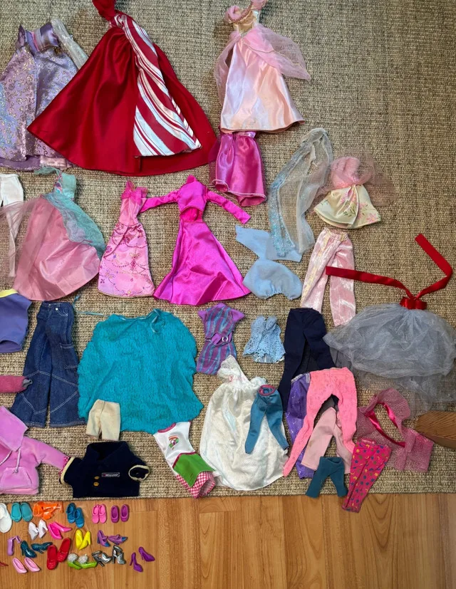 Bulk Lot of Barbie and Doll Clothes and Accessories image indicator(4)