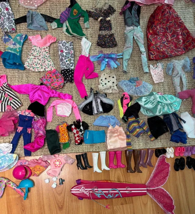 Bulk Lot of Barbie and Doll Clothes and Accessories image indicator(6)