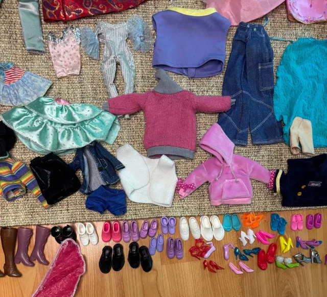 Bulk Lot of Barbie and Doll Clothes and Accessories image indicator(7)