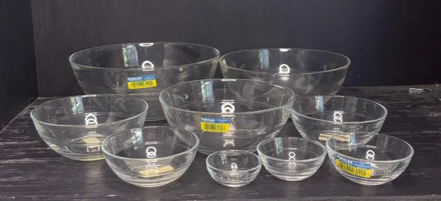 Duralex Bormioli Rocco Lys 9 Piece Glass Mixing Bowl Set thumbnail