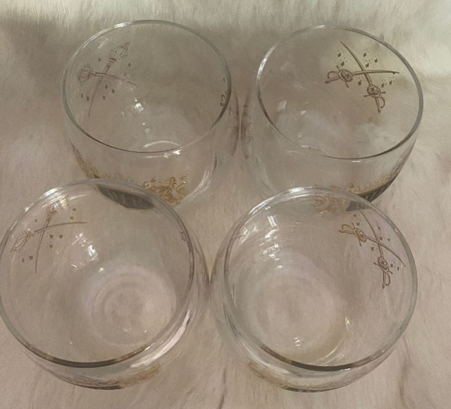 Mid Century Modern Black Gold Roly Poly VIP Cocktail Glasses Set - photo 3