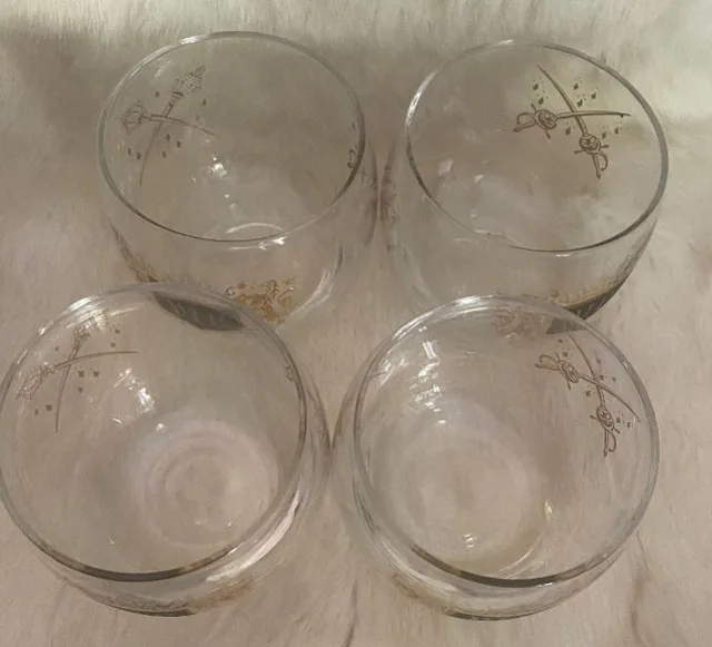 Mid Century Modern Black Gold Roly Poly VIP Cocktail Glasses Set image indicator(3)