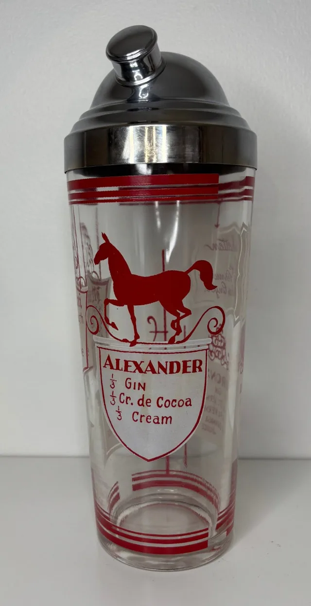 Animal Theme Vintage Glass Cocktail Shaker thumbnail