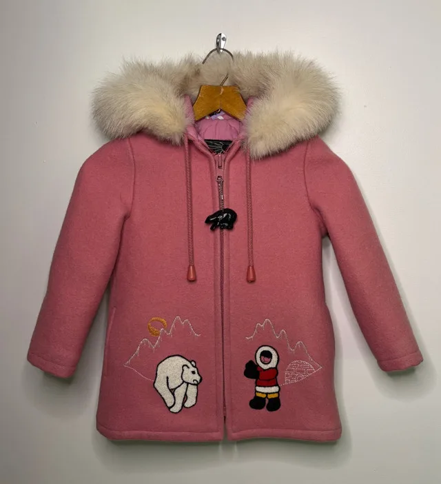 Northern Sun Girls Pink Wool Coat Size 6 thumbnail