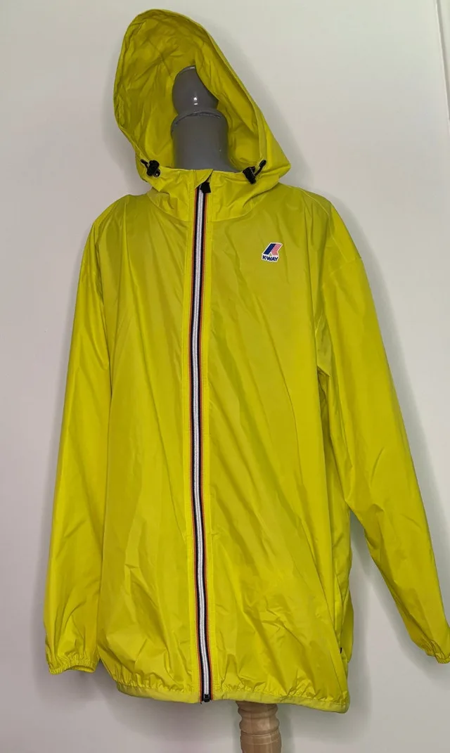 Yellow K-Way Claude 3.0 Windbreaker Packable Jacket Size XXL thumbnail