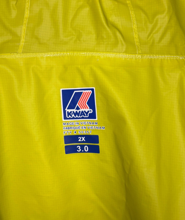 Yellow K-Way Claude 3.0 Windbreaker Packable Jacket Size XXL - photo 5