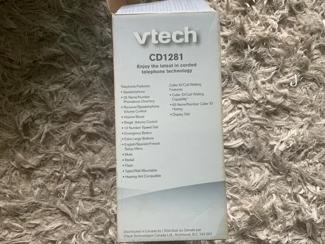 VTECH CORDED telephone black new in box CD1281 image indicator(2)