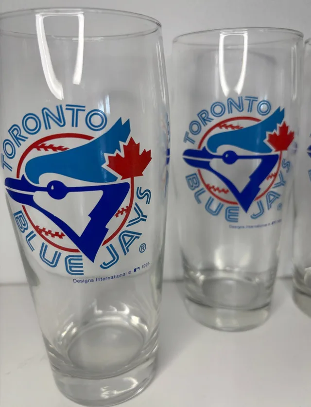 Retro Toronto Blue Jays Logo Pilsner Beer Glasses thumbnail