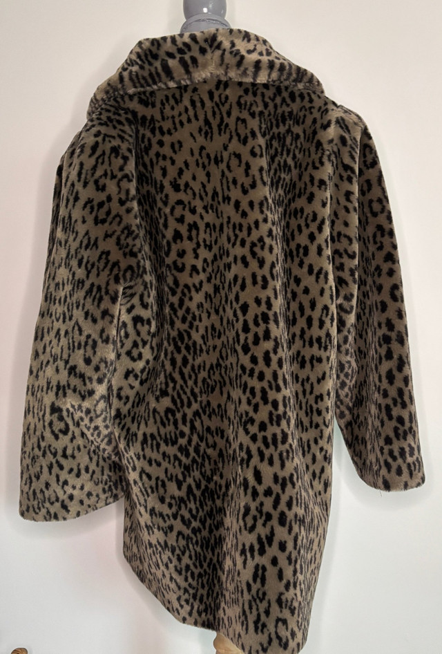 1980s Piedestal Leopard Print Women’s Faux Fur Coat Size 7 - photo 3