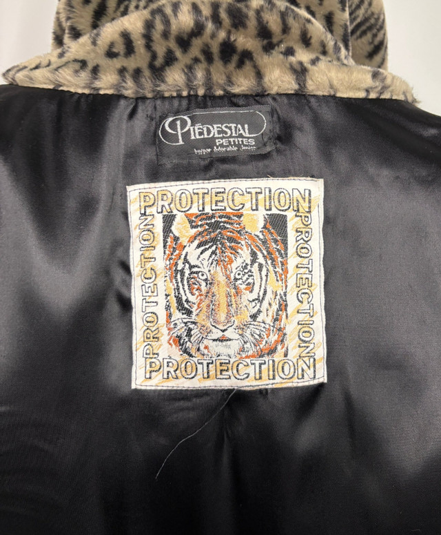 1980s Piedestal Leopard Print Women’s Faux Fur Coat Size 7 - photo 5
