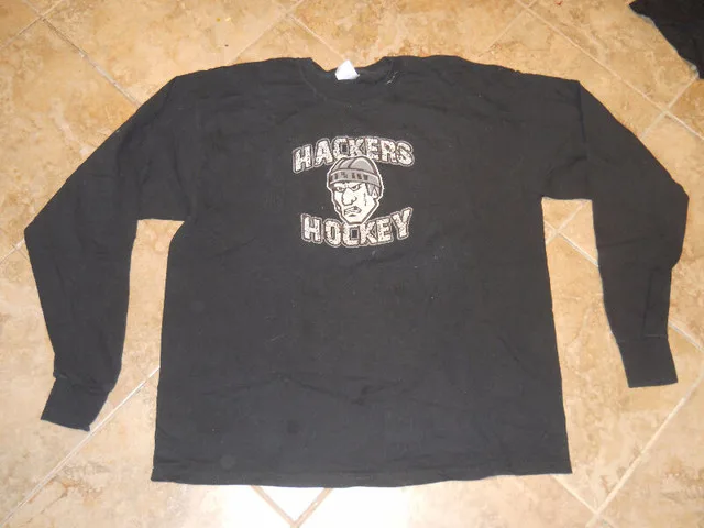 Hackers Hockey T Shirt, Long Sleeve and Hoodie Grey or Black image indicator(7)