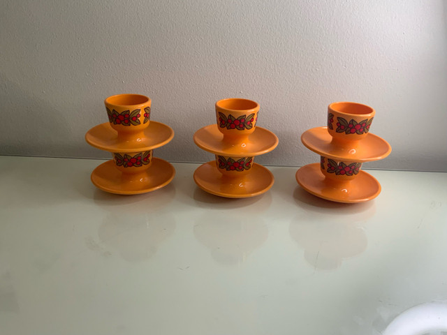 Retro Orange Melamine 6 EMSA Egg Cups Germany