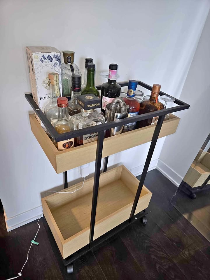 Bar cart end table