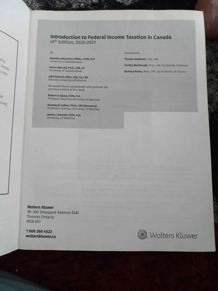 Intro to Federal Income Taxation in Canada 2020-2021 (USED) image indicator(3)