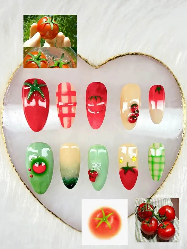 HANDMADE Tomato Press On Nails thumbnail