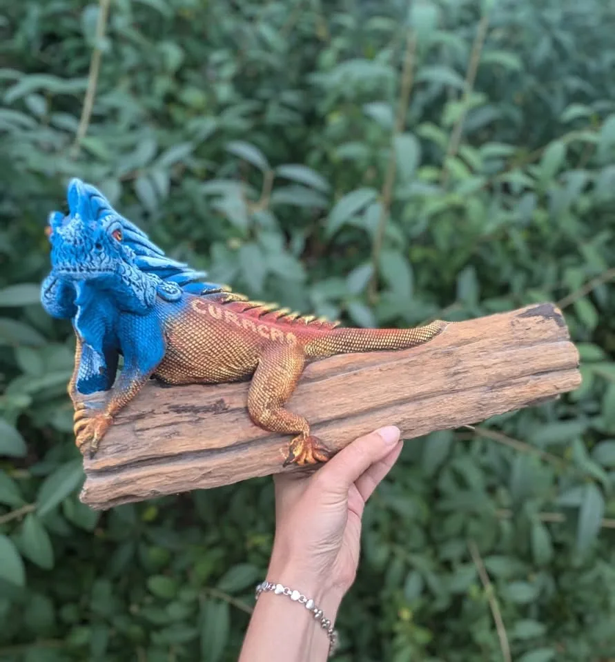 Colorful Curaçao Hand Painted Lizard Sculpture image indicator(6)