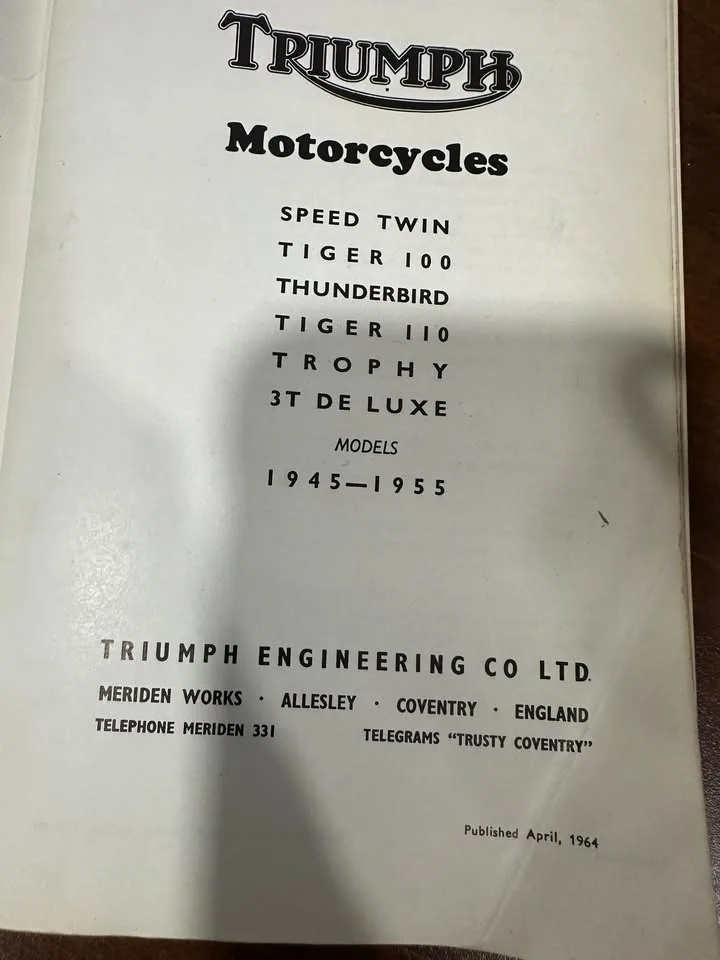 Triumph Workshop Instruction Manual (1945–1955 Models) image indicator(2)