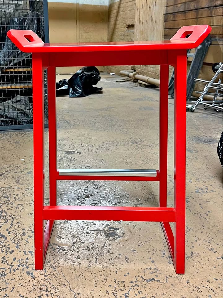 Pair of Red Counter Stools
