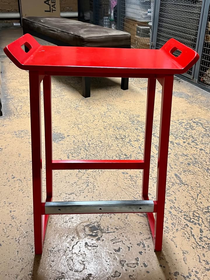 Pair of Red Counter Stools - photo 2