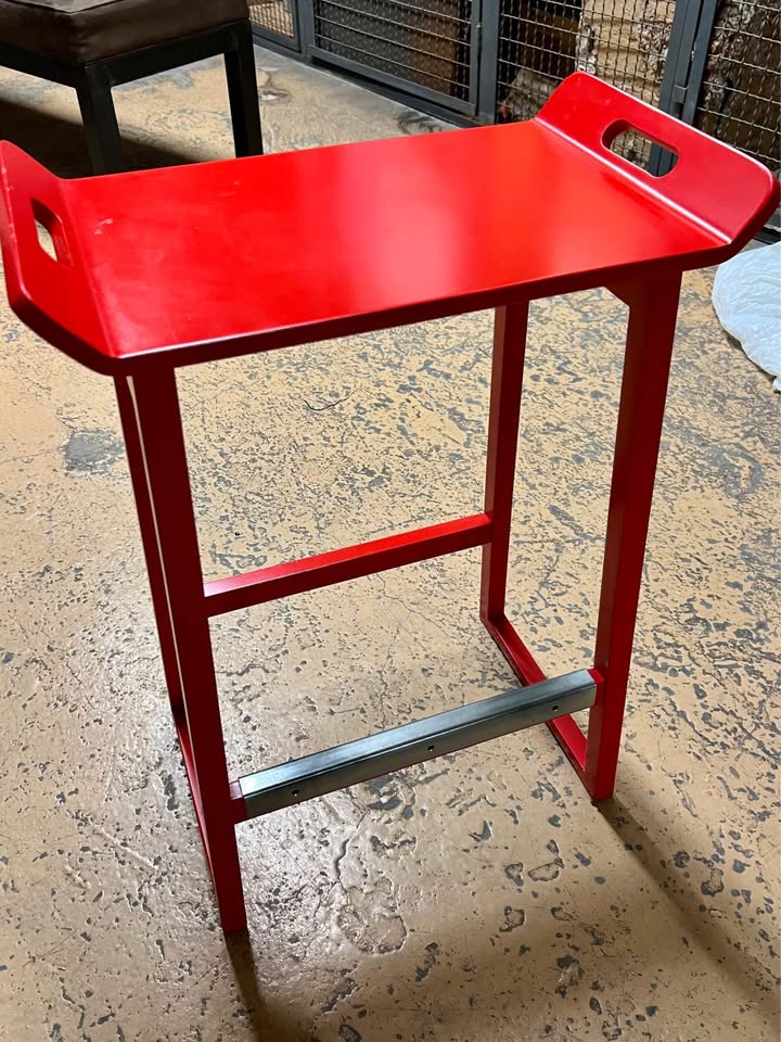 Pair of Red Counter Stools - photo 4