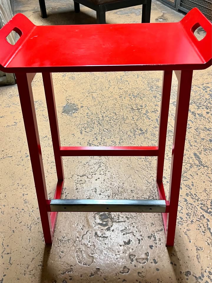 Pair of Red Counter Stools - photo 5