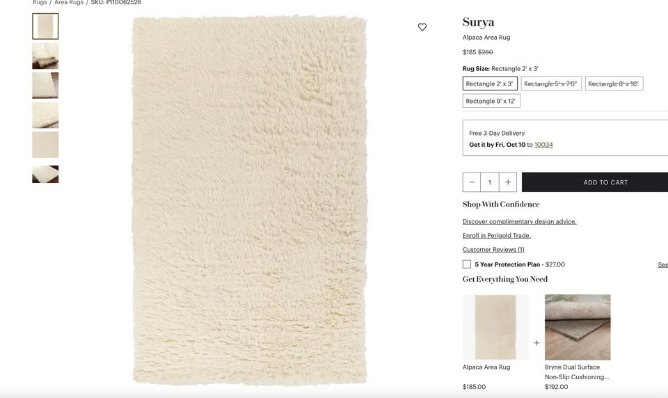 2x3' Alpaca rug - like new - photo 2