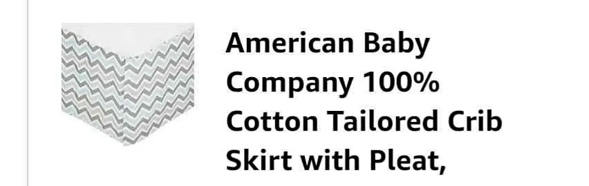 Baby crib skirt with pleat thumbnail