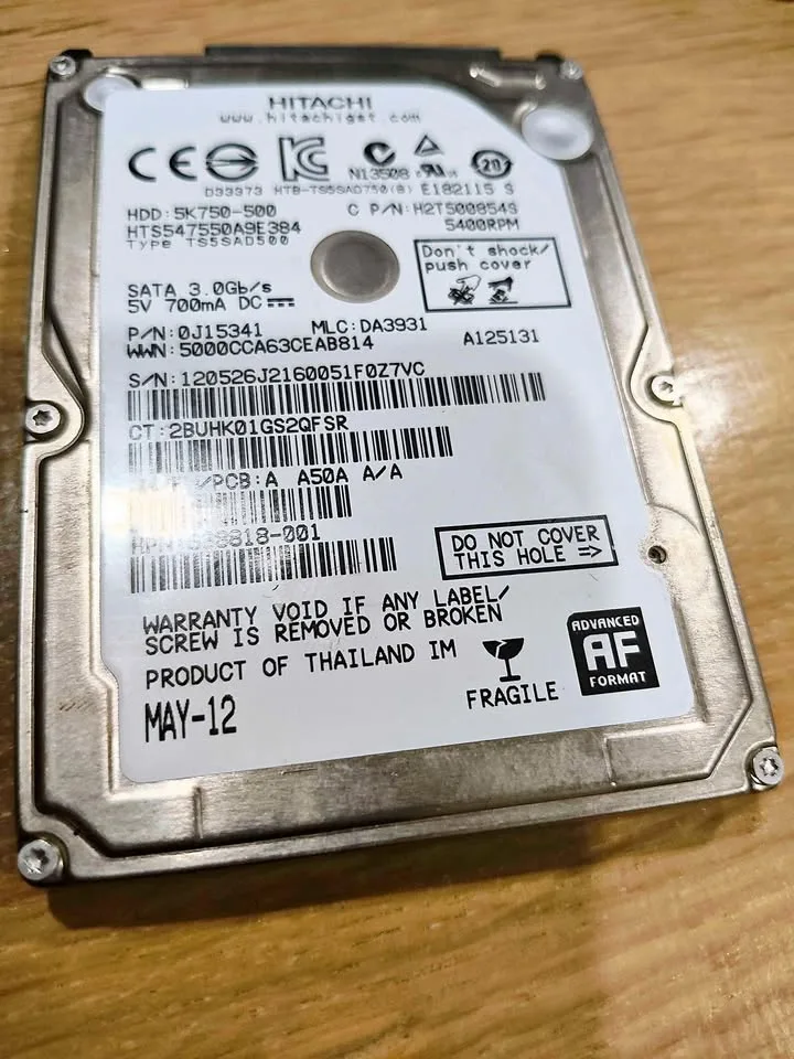 Hitachi laptop hard disk drive 500 GB thumbnail