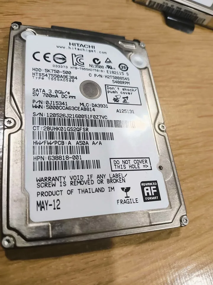 Hitachi laptop hard disk drive 500 GB image indicator(2)