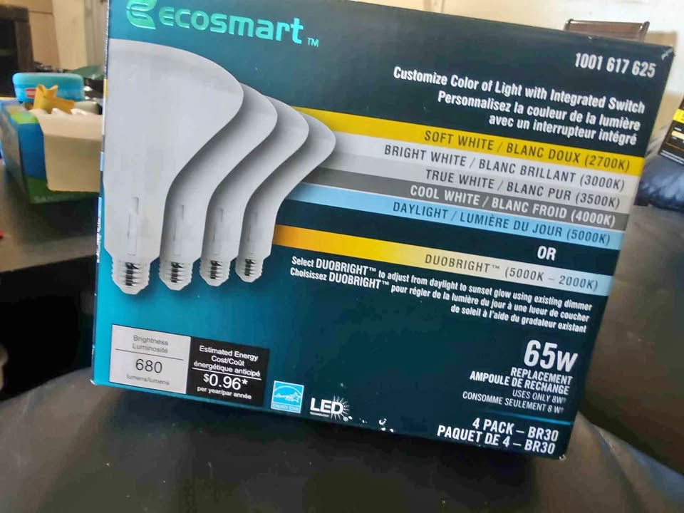 Ecosmart LED BR30 E26 65W Equivalent (4-Pack)