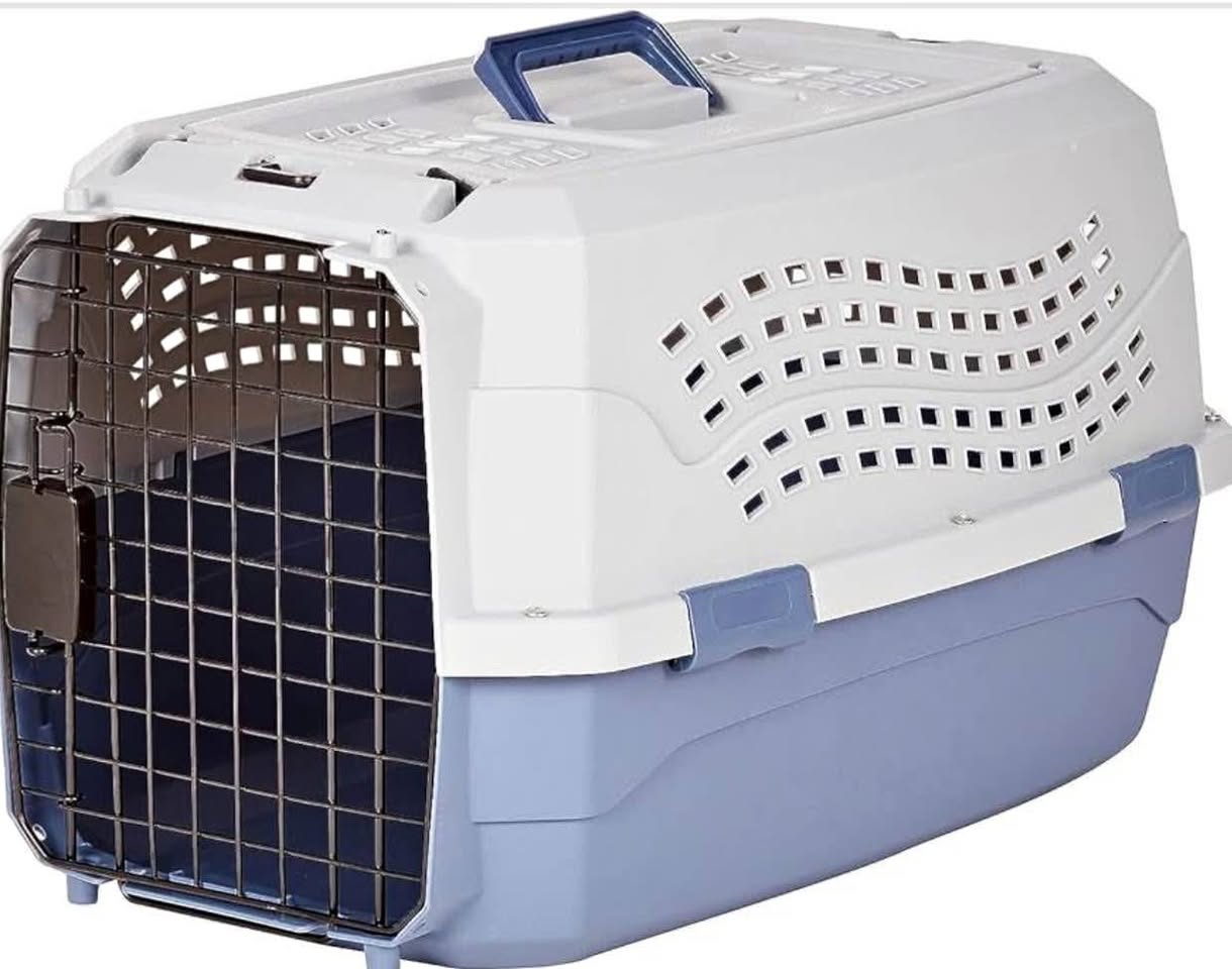Small Pet Travel Carrier Cage - 2 door, 22.8"L x 15.0"W
