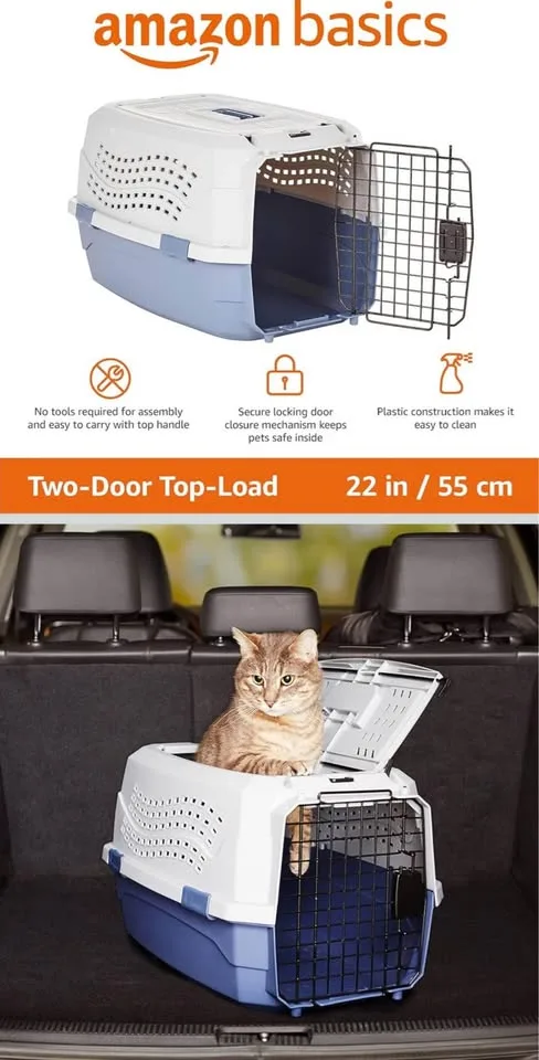 Small Pet Travel Carrier Cage - 2 door, 22.8"L x 15.0"W image indicator(3)