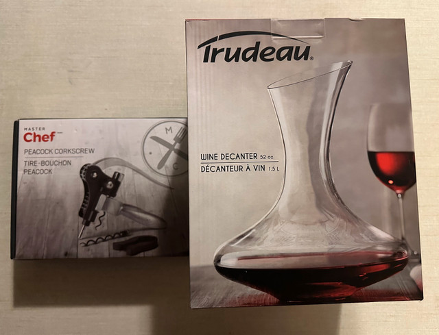 Wine Decanter and Peacock Cork Screw