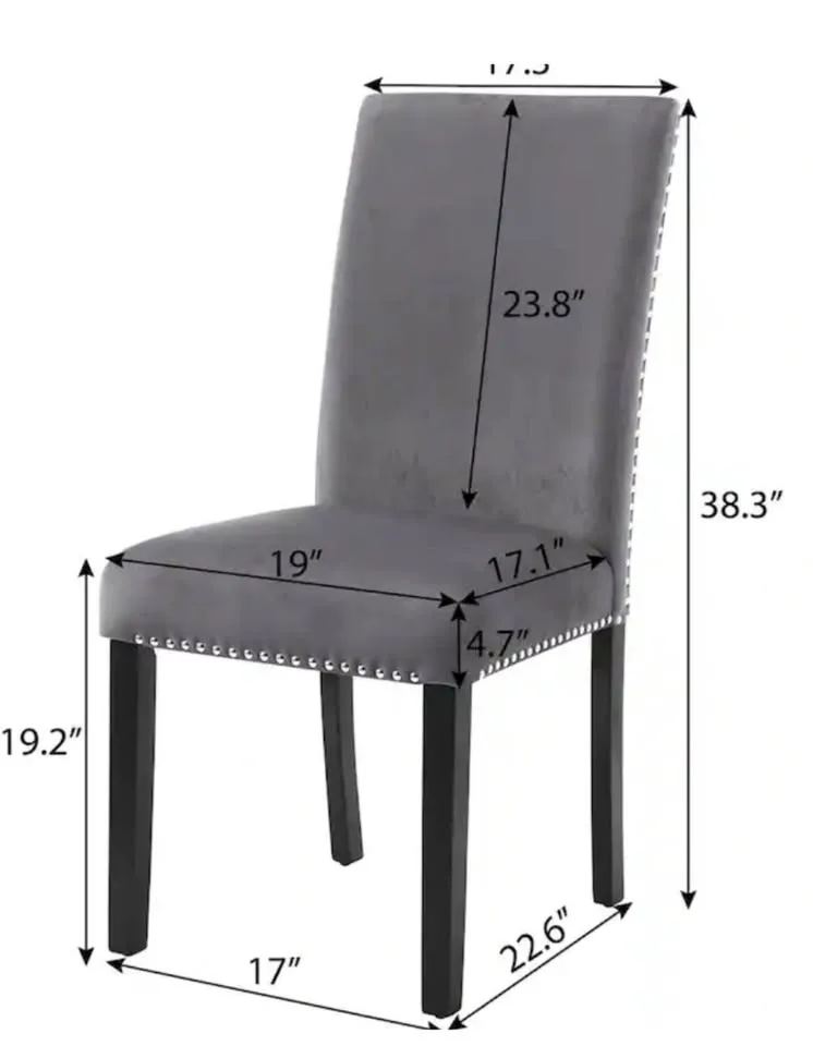 2 Blue Velvet Dining Chairs (Brand New) image indicator(5)