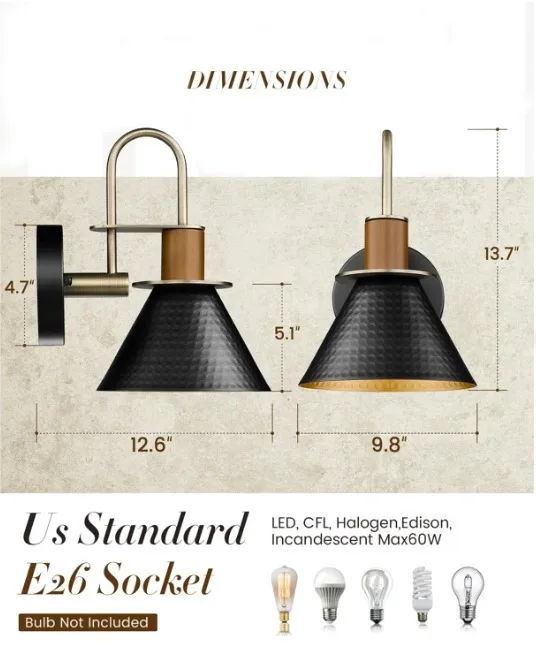 Golden Steel Wall Lamp image indicator(2)