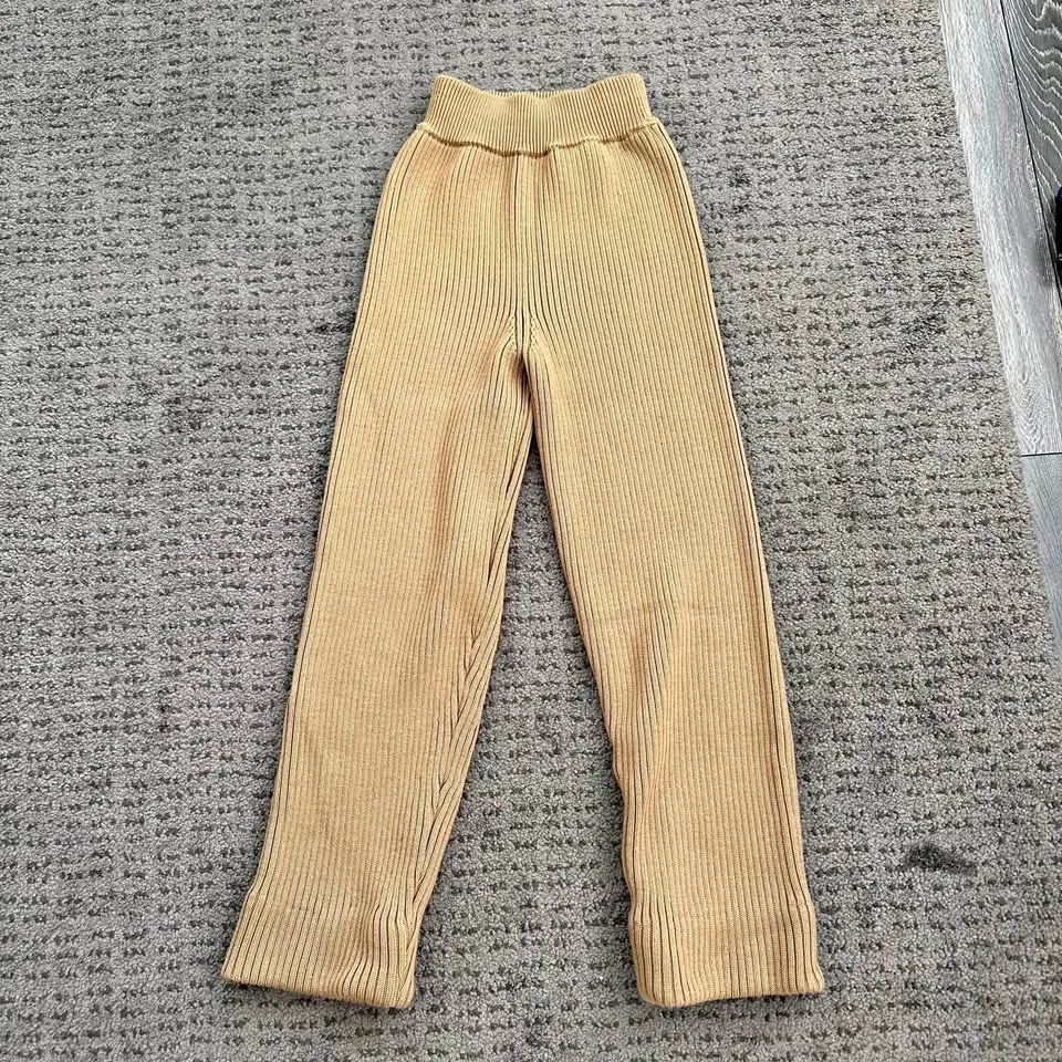 Ami Paris Camel Merino wool straight knit pants thumbnail
