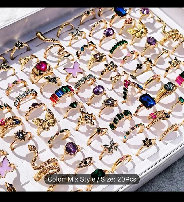 20pcs Mix Style Rings, 15mm-19mm image indicator(6)