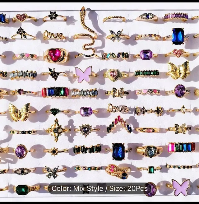 20pcs Mix Style Rings, 15mm-19mm image indicator(8)