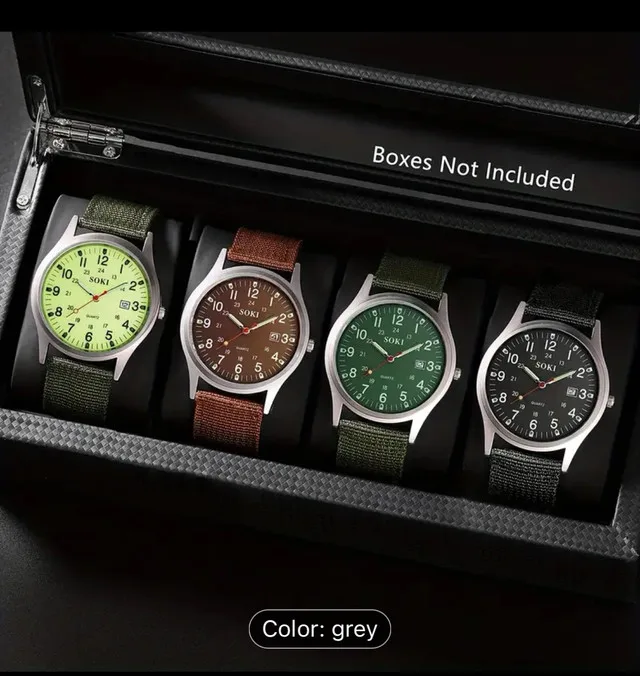 Men's Casual Calendar Nightlight Quartz Watch Set thumbnail
