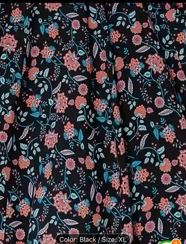 Women's XL Black Floral Maxi Dress 40 $ image indicator(4)