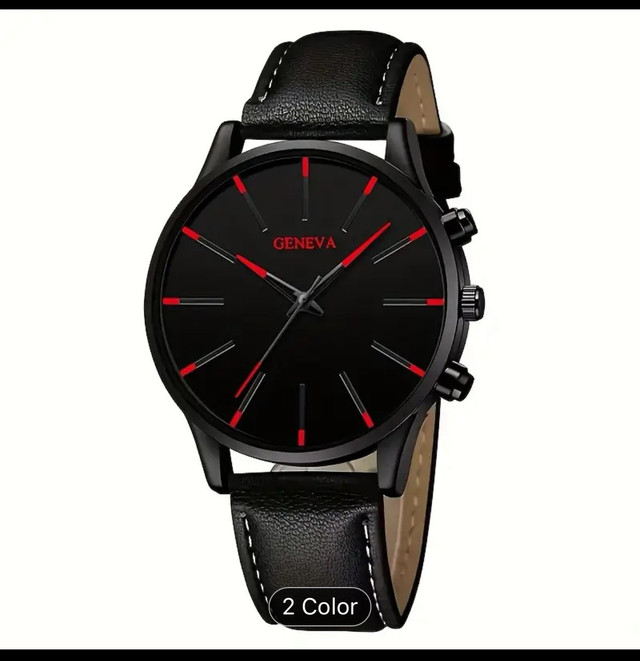 Geneva Men's Fashion Watch Leather Band - photo 2