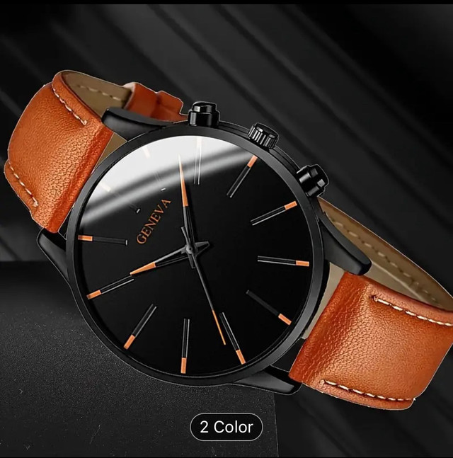 Geneva Men's Fashion Watch Leather Band - photo 3