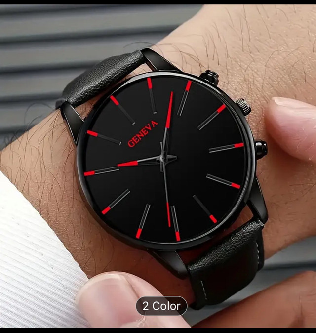 Geneva Men's Fashion Watch Leather Band - photo 5