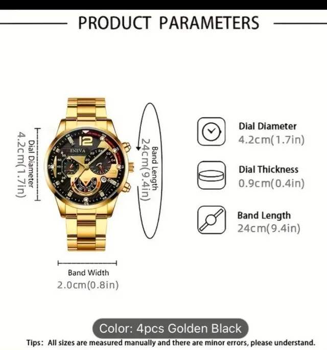 Men's Geneva Gold Watch Set image indicator(6)